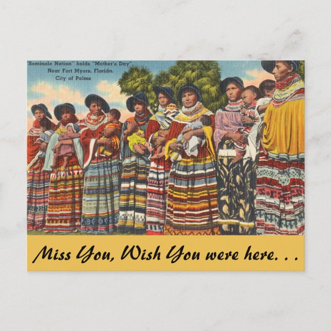 Florida, Seminoles Ft. Myers Postcard (Front)