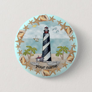 Florida Shells Lighthouse pin button