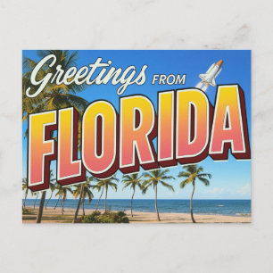 Florida Shuttle Launch Beach Postcard