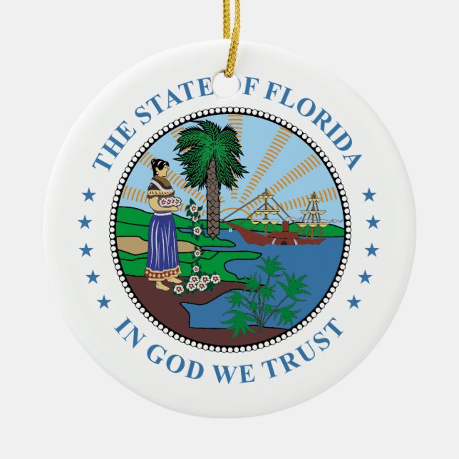 Florida sign ceramic tree decoration (Front)