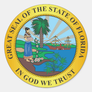 Florida sign classic round sticker