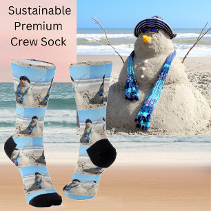 Florida Snowman - Beach Sand Sculpture Premium Socks