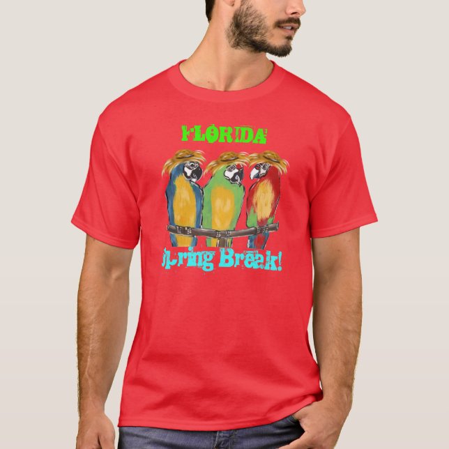 Florida Spring Break Parrot T's T-Shirt (Front)