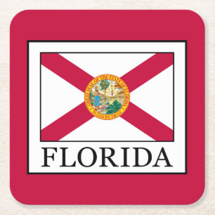 Florida Square Paper Coaster