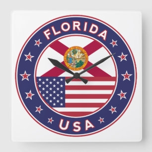 Florida Square Wall Clock