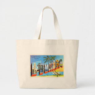 Florida State # 2 FL Old Vintage Travel Souvenir Large Tote Bag
