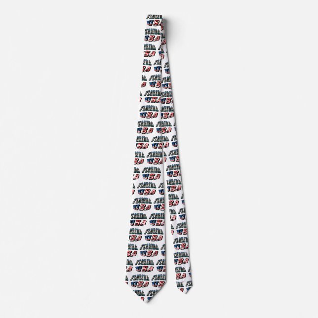 Florida State and USA Flag Text Tie (Front)