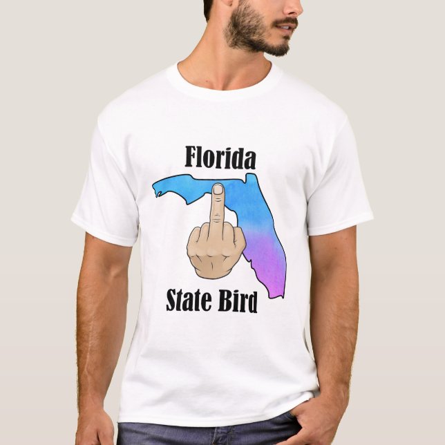 Florida state bird t-shirt middle finger colour (Front)