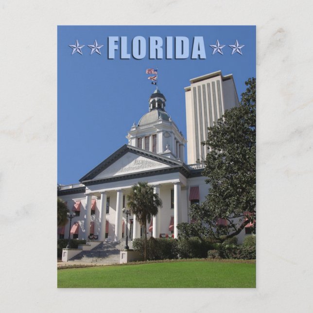 Florida State Capitols (Old and New), Tallahassee Postcard (Front)