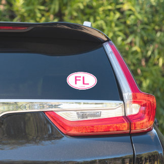 Florida state code oval vinyl car sticker - FL