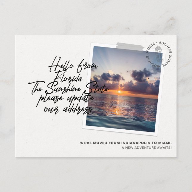 Florida State Destination Moving Announcement (Front)