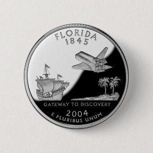 Florida State Faux Quarter 6 Cm Round Badge