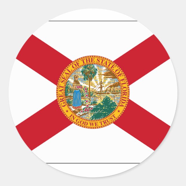 Florida State Flag Classic Round Sticker (Front)