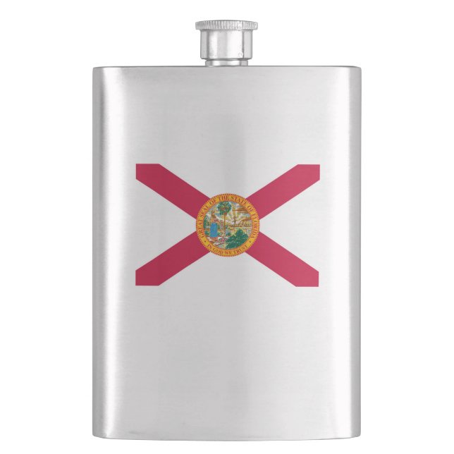 Florida State Flag Design Hip Flask (Front)