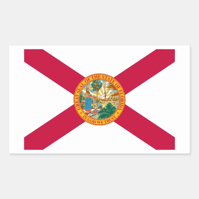 Florida State Flag Design Rectangular Sticker (Front)