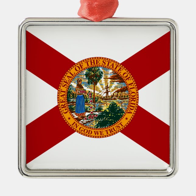 Florida State Flag Metal Tree Decoration (Front)