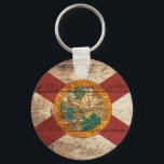 Florida State Flag on Old Wood Grain Key Ring<br><div class="desc">Feel free to modify the design according to your own preferences. You may change the design location, orientation, background colours and size. Also, you may add your own text, or slogan set its font, location and size, all in order to create the ultimate personal gift for you and your loved...</div>