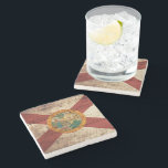 Florida State Flag on Old Wood Grain Stone Coaster<br><div class="desc">Feel free to modify the design according to your own preferences. You may change the design location, orientation, background colours and size. Also, you may add your own text, or slogan set its font, location and size, all in order to create the ultimate personal gift for you and your loved...</div>