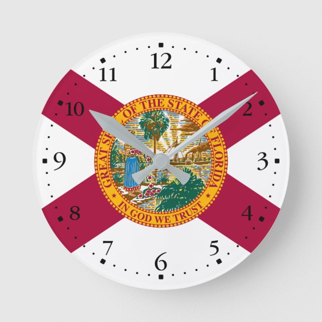 Florida State Flag Round Clock (Front)