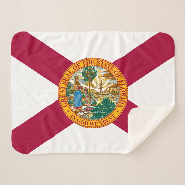 Florida State Flag Sherpa Blanket (Front (Horizontal))