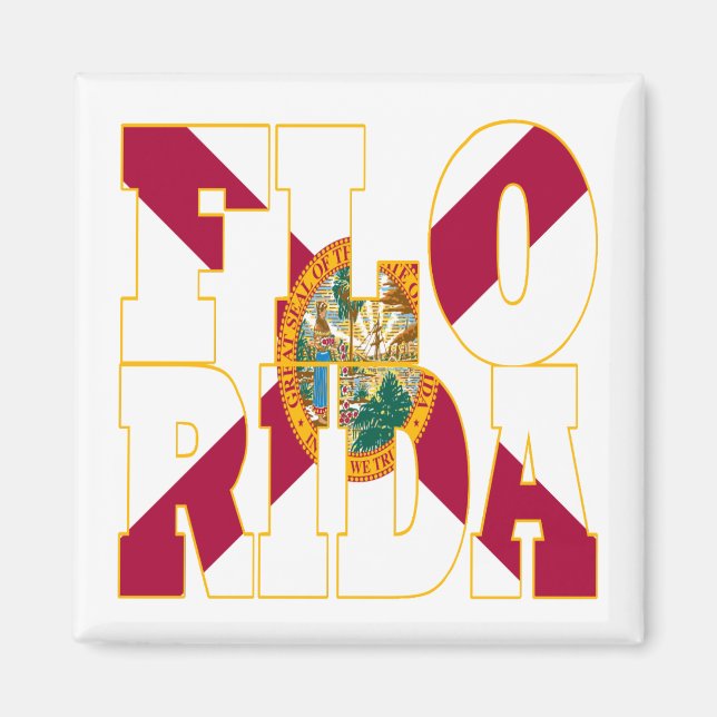 Florida state flag text magnet (Front)