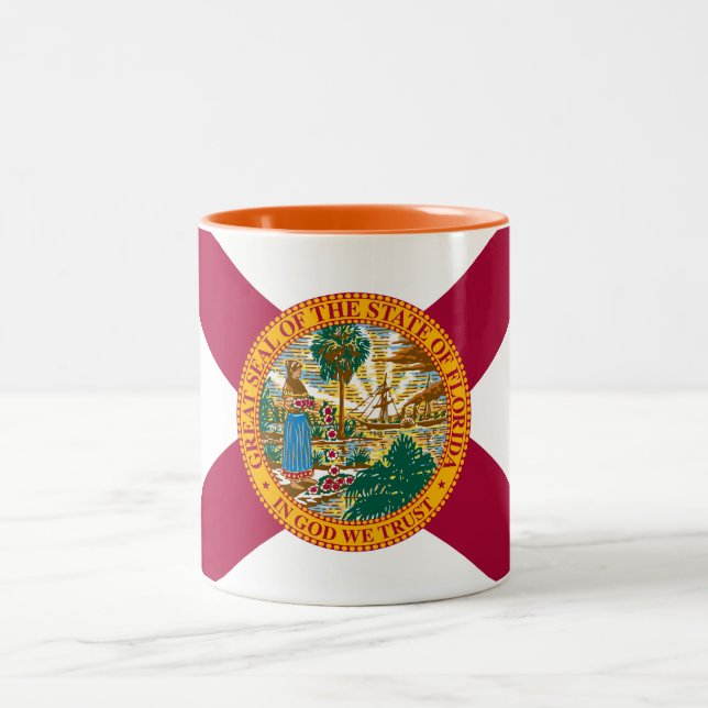 Florida State Flag Two-Tone Coffee Mug (Center)
