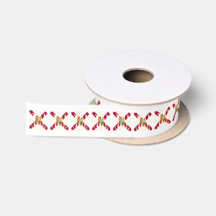 Florida state flag typography design satin ribbon