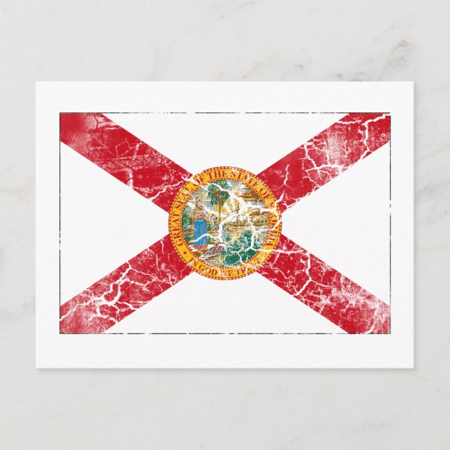 Florida State Flag Vintage Postcard (Front)