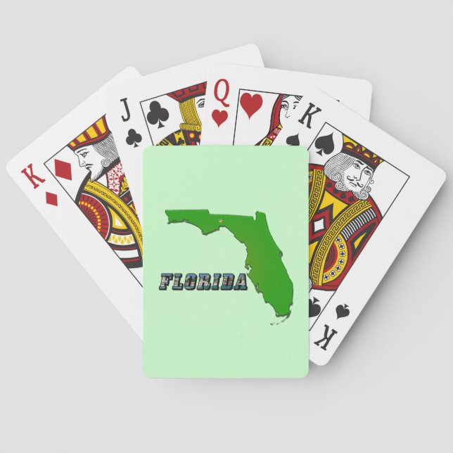 Florida State Map and Text Playing Cards (Back)