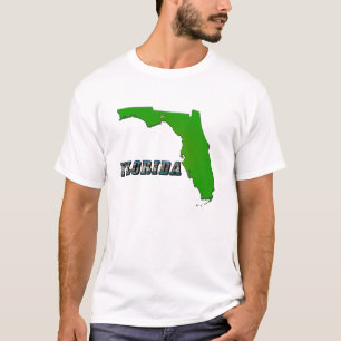 Florida State Map and Text T-Shirt