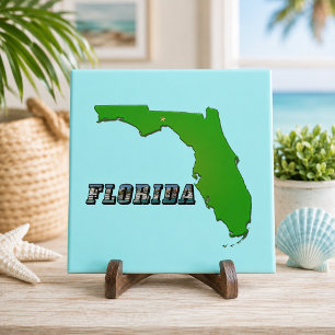 Florida State Map and Text Tile
