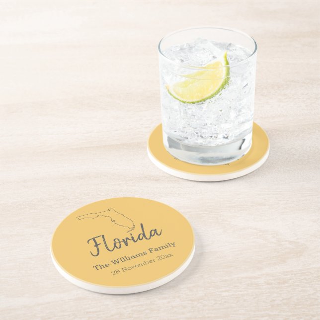 Florida State Map Personalised Family Reunion    Coaster (Side)