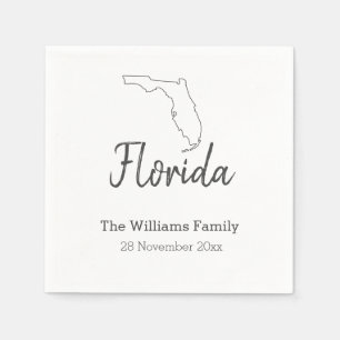 Florida State Map Personalised Family Reunion Napkin