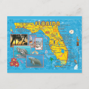 Florida State Map Postcard