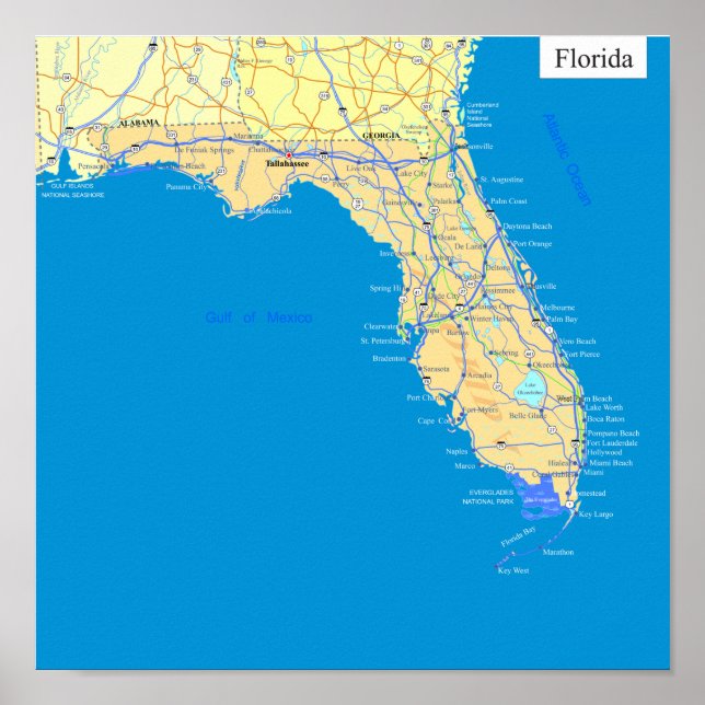 Florida state map poster (Front)