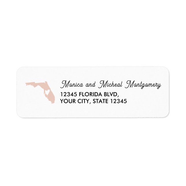 FLORIDA State Map with Heart - ANY COLOR!   (Front)