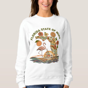 Florida State of Mind Retro Flamingo Sailboat Gift Sweatshirt