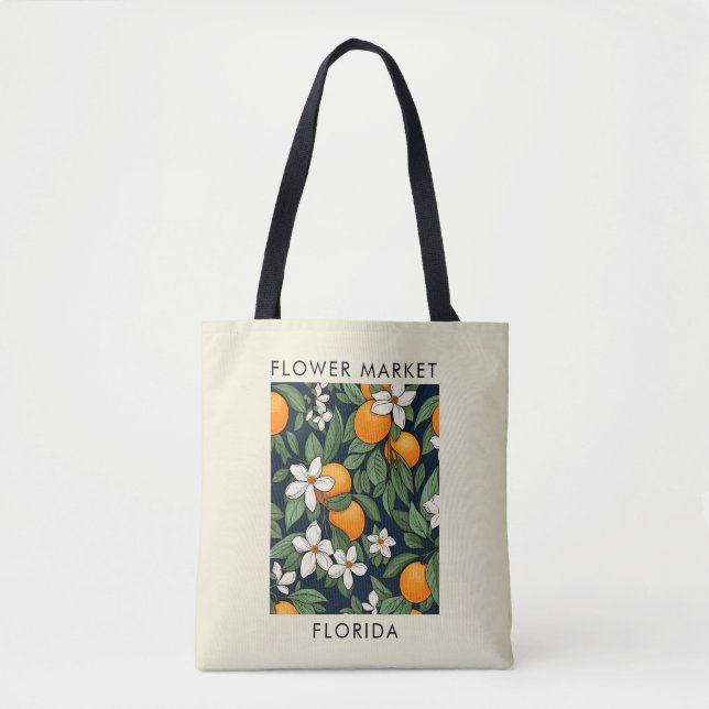 Florida State Orange Blossom Flower Market Tote Bag (Front)