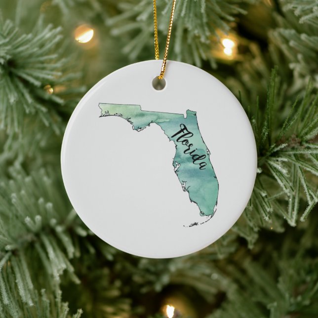 Florida State Painting Illustration Ornament (Tree)