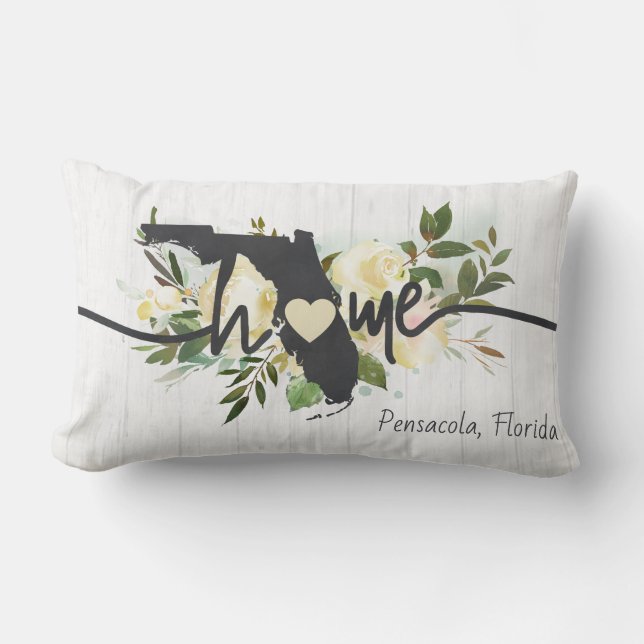 Florida State Personalised Your Home City Rustic Lumbar Cushion (Front)