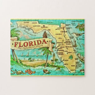 Florida State Postcard 11x14 Jigsaw Puzzle