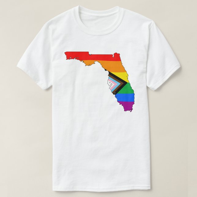 Florida State Pride LGBTQ Progress Pride T-Shirt (Design Front)
