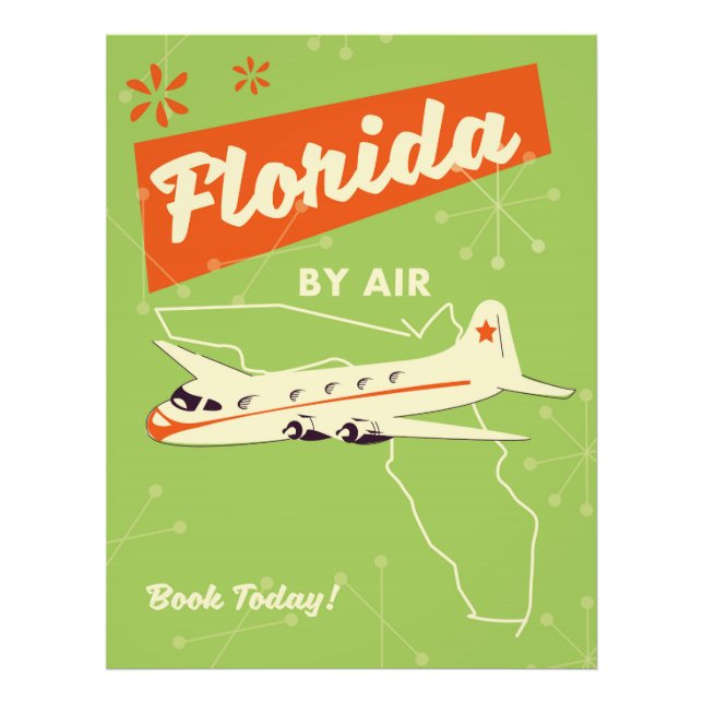 Florida State retro poster. Photo Print (Front)