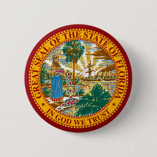 FLORIDA STATE SEAL 6 CM ROUND BADGE