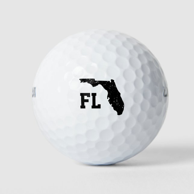 Florida state silhouette border custom monogramed golf balls (Front)