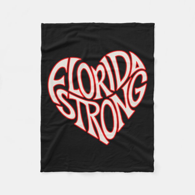 Florida Strong Heart State Pride Tygraphy T Shirt  Fleece Blanket (Front)