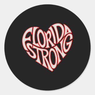 Florida Strong Heart State Pride Typography Classic Round Sticker