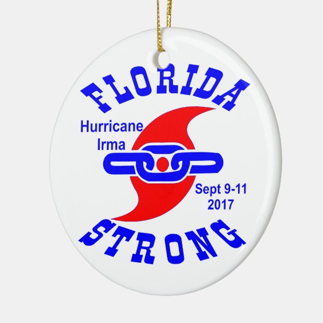 Florida Strong Hurricane Irma Ceramic Tree Decoration (Left)