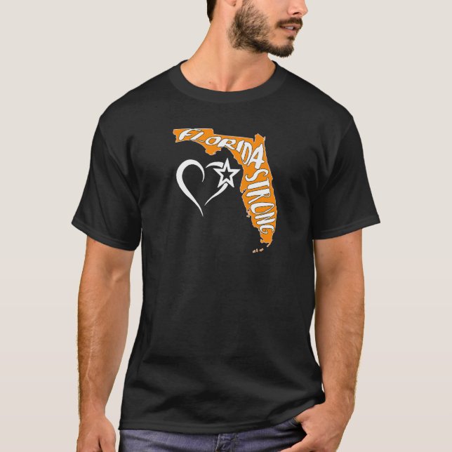 Florida Strong Silhouette Image Heart Snowbird Flo T-Shirt (Front)