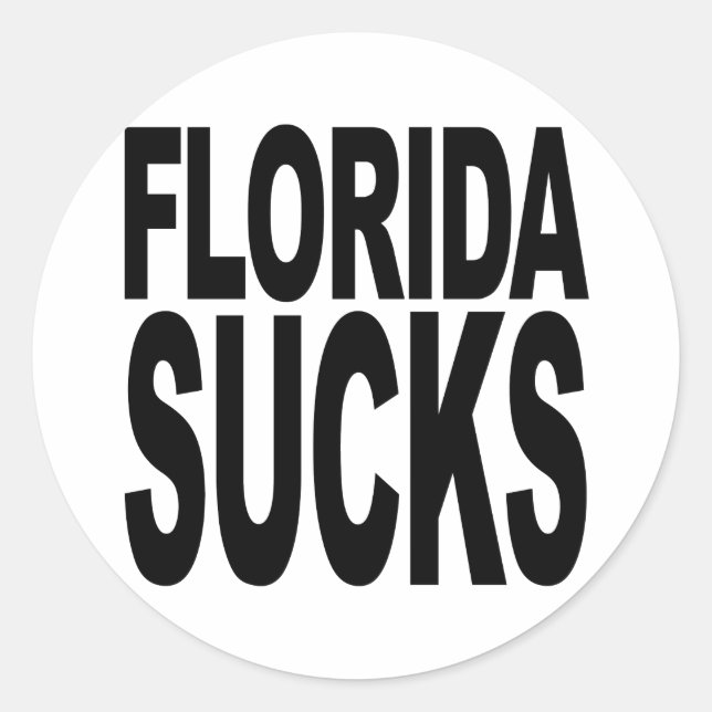 Florida Sucks Classic Round Sticker (Front)